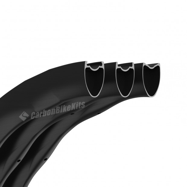 Cerchio ultraleggero da 360±15g forma ondulata 700C 40x28mm in carbonio tubeless con gancio/senza gancio/tubolare per bici da strada